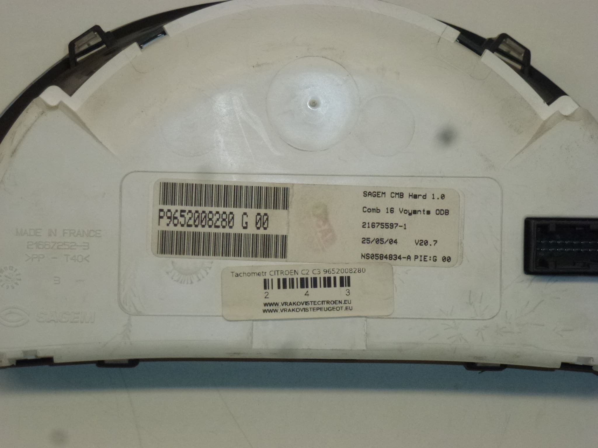 Tachometer Citroën C2 C3 Mileage 166000 km 9652008280 - Image 2